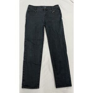 Talbots Petites Jeans Womens 4P Black Signature Denim Zip Front Pockets Stretch